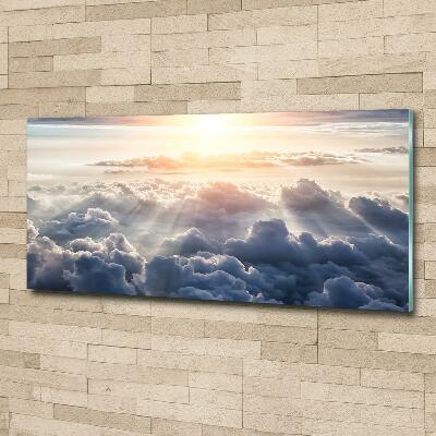Cuadro decorativo de vidrio para salón horizontal Nubes a vista de pájaro