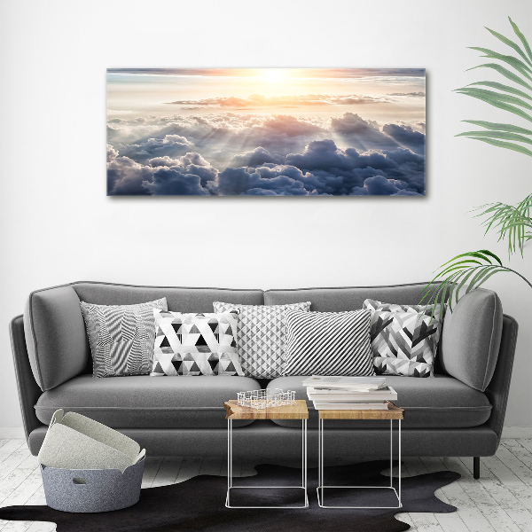 Cuadro decorativo de vidrio para salón horizontal Nubes a vista de pájaro