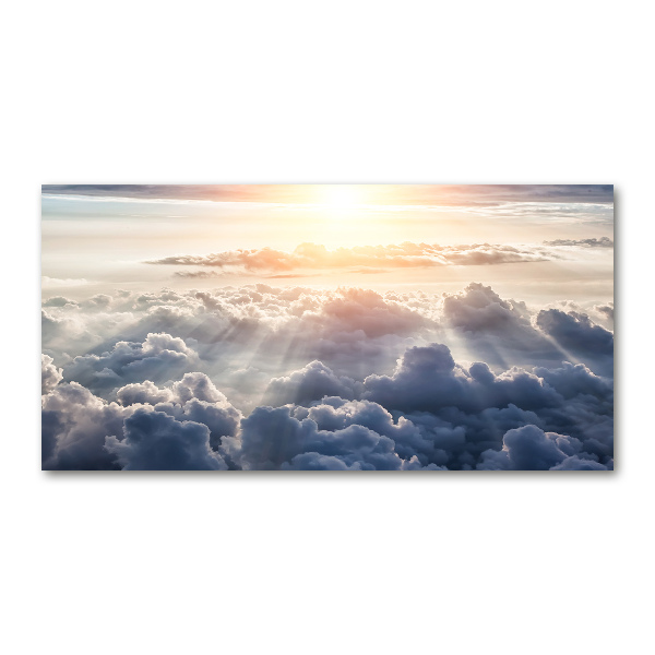 Cuadro decorativo de vidrio para salón horizontal Nubes a vista de pájaro