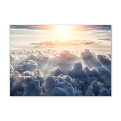 Cuadro decorativo de vidrio para salón horizontal Nubes a vista de pájaro