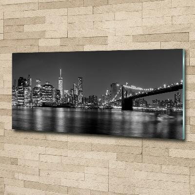 Cuadro de cristal templado moderno horizontal Manhattan de noche