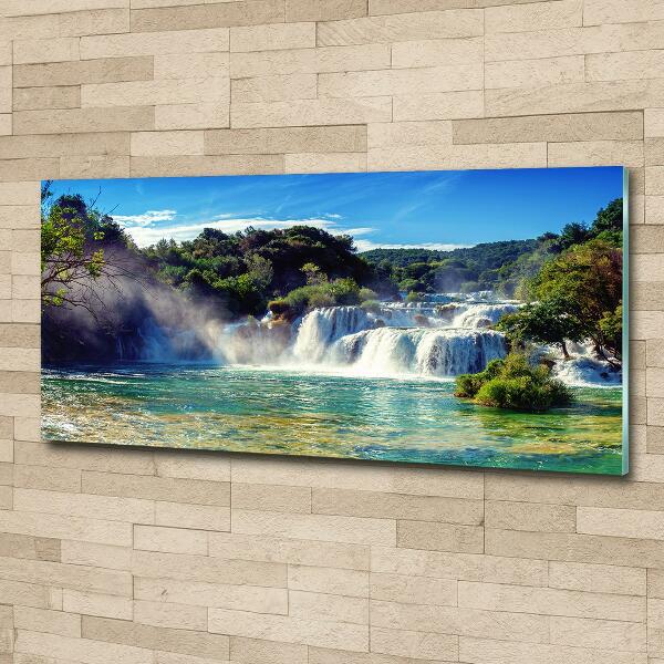 Cuadro de cristal templado moderno horizontal Cascadas de Krka