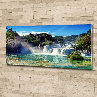 Cuadro de cristal templado moderno horizontal Cascadas de Krka