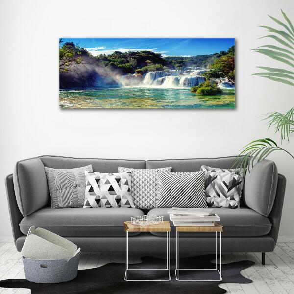 Cuadro de cristal templado moderno horizontal Cascadas de Krka