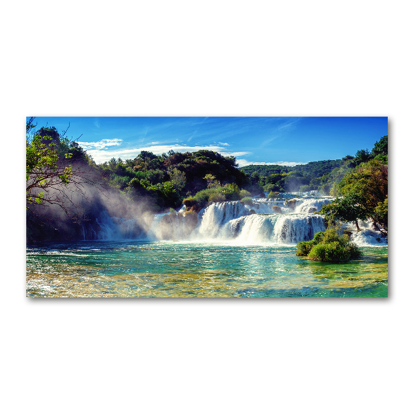 Cuadro de cristal templado moderno horizontal Cascadas de Krka