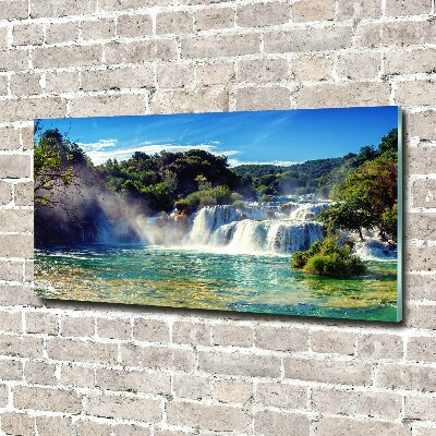 Cuadro de cristal templado moderno horizontal Cascadas de Krka