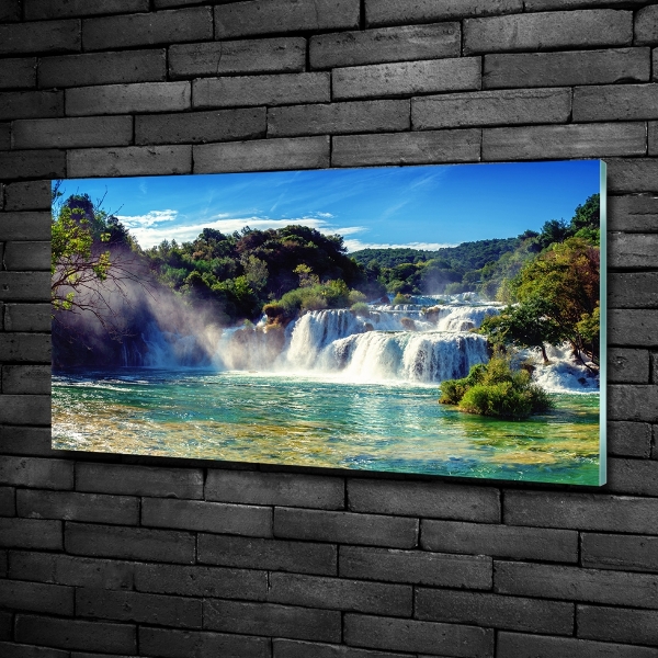 Cuadro de cristal templado moderno horizontal Cascadas de Krka