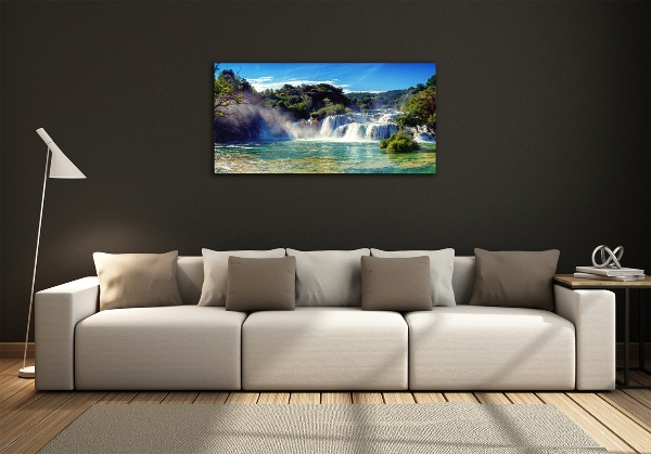 Cuadro de cristal templado moderno horizontal Cascadas de Krka