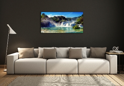 Cuadro de cristal templado moderno horizontal Cascadas de Krka