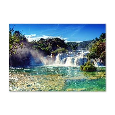 Cuadro de cristal templado moderno horizontal Cascadas de Krka