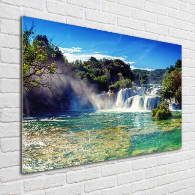 Cuadro de cristal templado moderno horizontal Cascadas de Krka