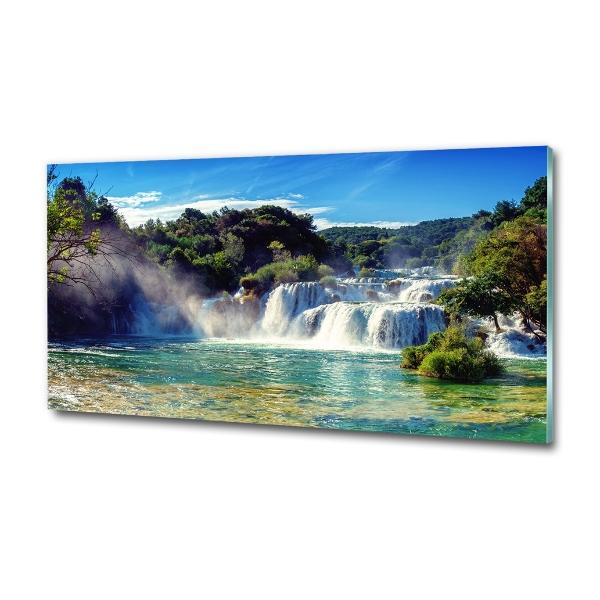 Cuadro de cristal templado moderno horizontal Cascadas de Krka