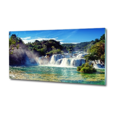 Cuadro de cristal templado moderno horizontal Cascadas de Krka
