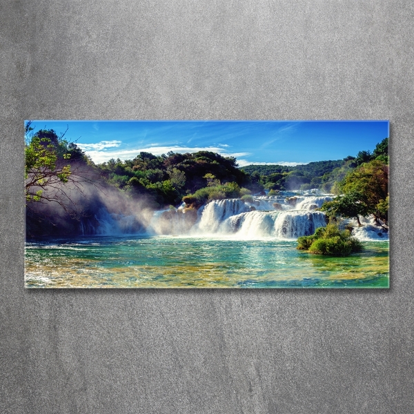Cuadro de cristal templado moderno horizontal Cascadas de Krka