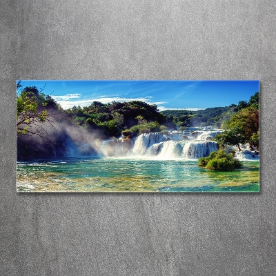 Cuadro de cristal templado moderno horizontal Cascadas de Krka