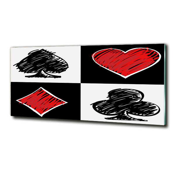 Impresión en cristal con acabado brillante horizontal Palos de cartas