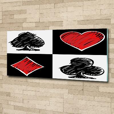 Impresión en cristal con acabado brillante horizontal Palos de cartas