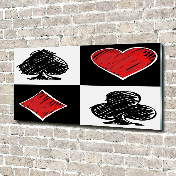 Impresión en cristal con acabado brillante horizontal Palos de cartas