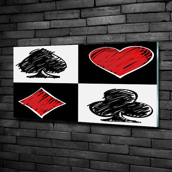 Impresión en cristal con acabado brillante horizontal Palos de cartas