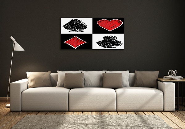 Impresión en cristal con acabado brillante horizontal Palos de cartas