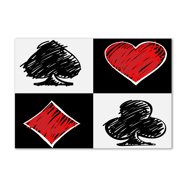 Impresión en cristal con acabado brillante horizontal Palos de cartas