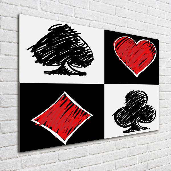 Impresión en cristal con acabado brillante horizontal Palos de cartas