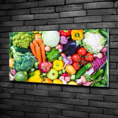 Foto en cristal de alta calidad con impresión uv horizontal Verduras de colores