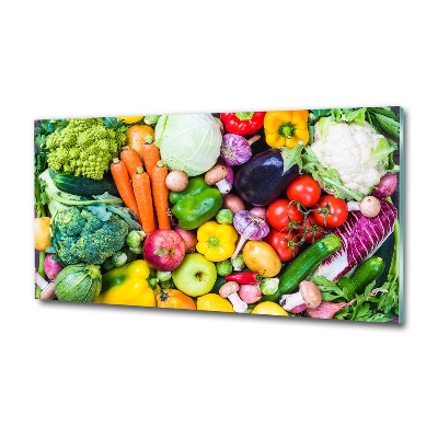 Foto en cristal de alta calidad con impresión uv horizontal Verduras de colores