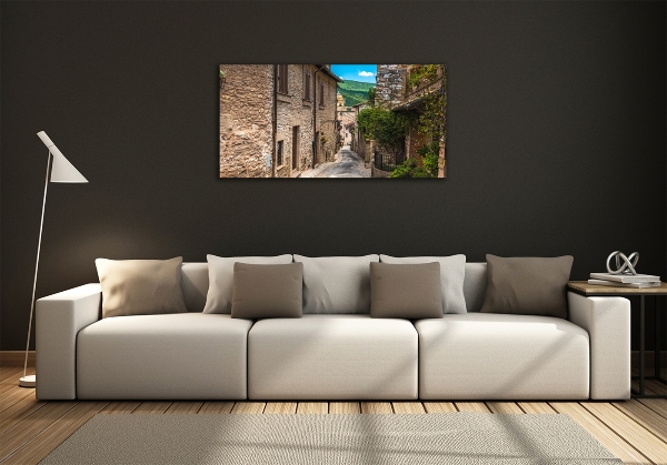 Cuadro decorativo de vidrio para salón horizontal Una calle con encanto