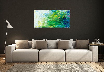 Impresión en cristal con acabado brillante horizontal Triángulos abstractos
