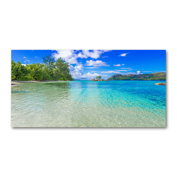 Foto en cristal de alta calidad con impresión uv horizontal Playa de Seychelles