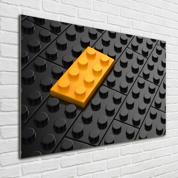Cuadro decorativo de vidrio para salón horizontal Lego