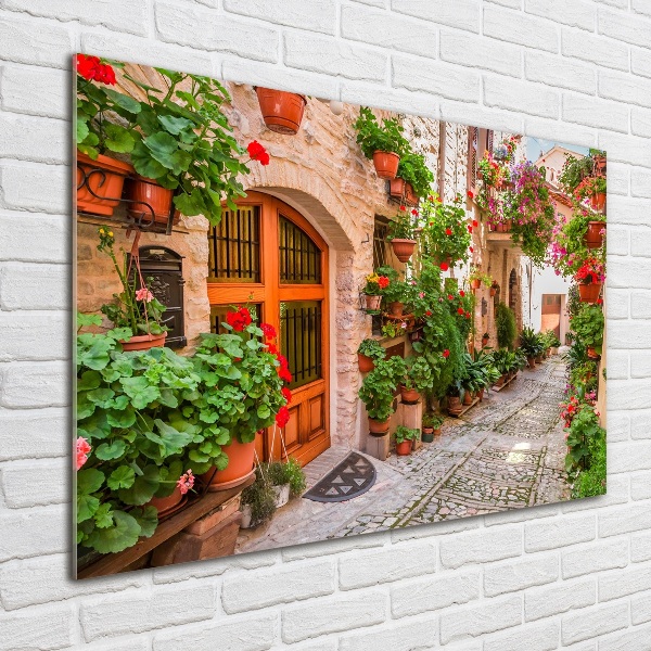 Impresión en cristal con acabado brillante horizontal Una calle con encanto