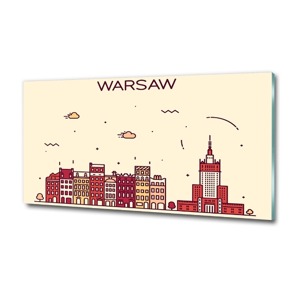 Cuadro decorativo de vidrio para salón horizontal Varsovia, Polonia