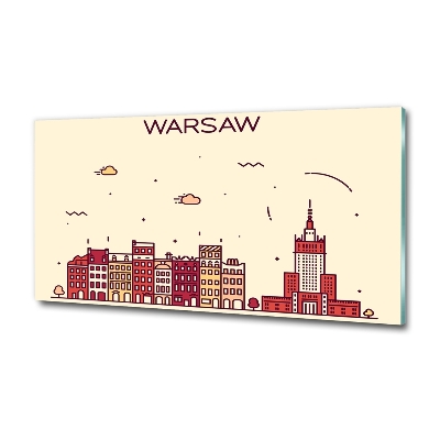 Cuadro decorativo de vidrio para salón horizontal Varsovia, Polonia