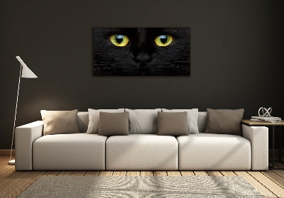 Cuadro decorativo de vidrio para salón horizontal ojos de gato