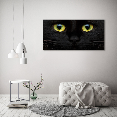 Cuadro decorativo de vidrio para salón horizontal ojos de gato