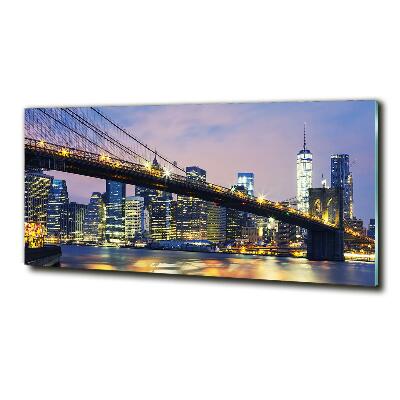 Cuadro decorativo de vidrio para salón horizontal Puente de Brooklyn