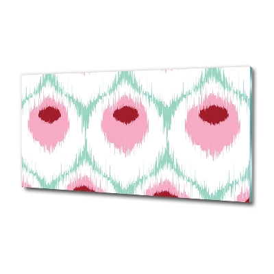 Cuadro de cristal templado moderno horizontal Patrón de pavo real