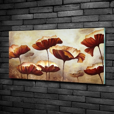 Impresión en cristal con acabado brillante horizontal Amapolas