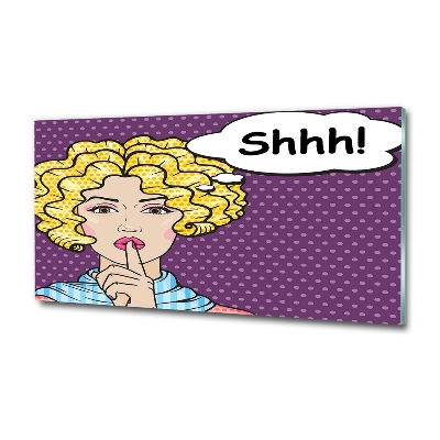 Impresión en cristal con acabado brillante horizontal Mujer de cómic