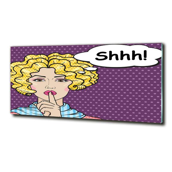 Impresión en cristal con acabado brillante horizontal Mujer de cómic