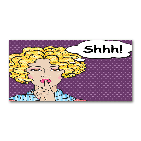 Impresión en cristal con acabado brillante horizontal Mujer de cómic