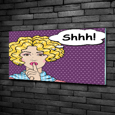 Impresión en cristal con acabado brillante horizontal Mujer de cómic