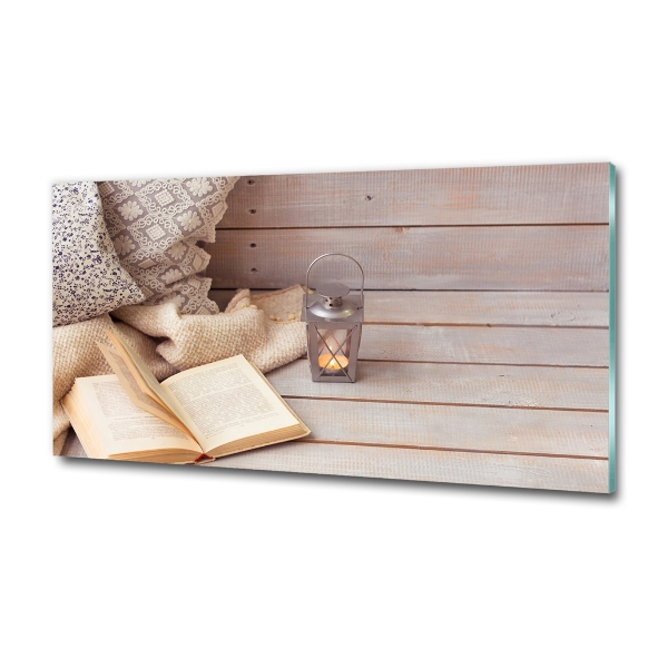 Impresión en cristal con acabado brillante horizontal Relajarse con un libro