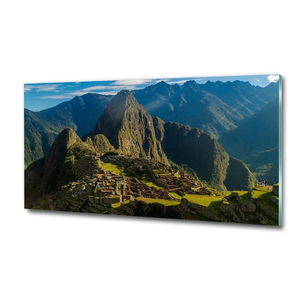 Foto en cristal de alta calidad con impresión uv horizontal Ruinas de Machu Picchu