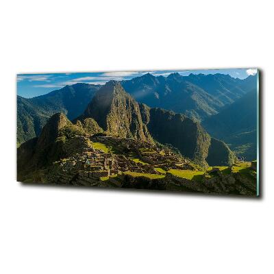 Foto en cristal de alta calidad con impresión uv horizontal Ruinas de Machu Picchu