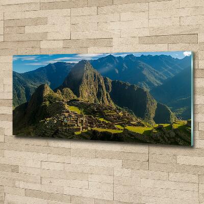Foto en cristal de alta calidad con impresión uv horizontal Ruinas de Machu Picchu