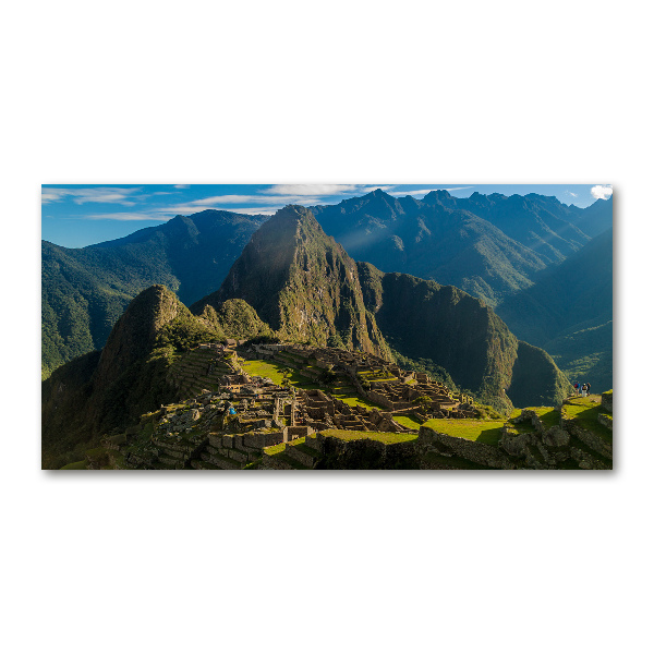 Foto en cristal de alta calidad con impresión uv horizontal Ruinas de Machu Picchu