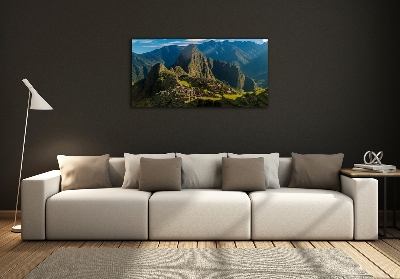 Foto en cristal de alta calidad con impresión uv horizontal Ruinas de Machu Picchu